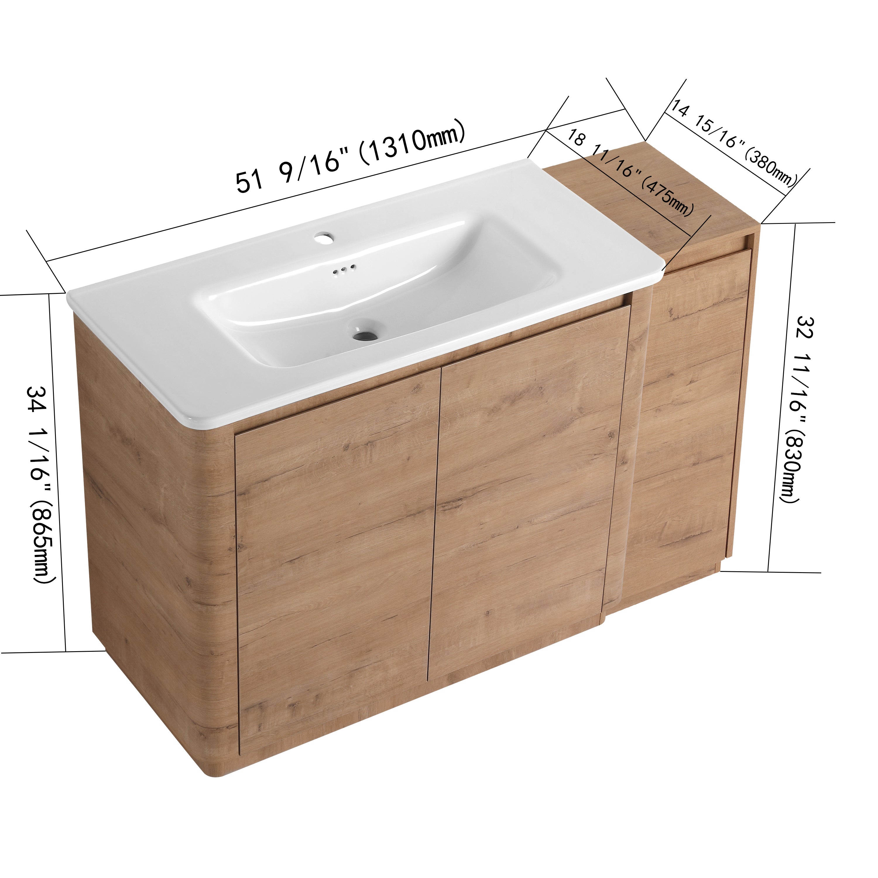 Pebble 52" Freestanding Vanity (RTA)