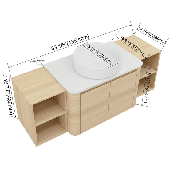 Curvo 30"/42"/54"/72" Floating Vanity (RTA)