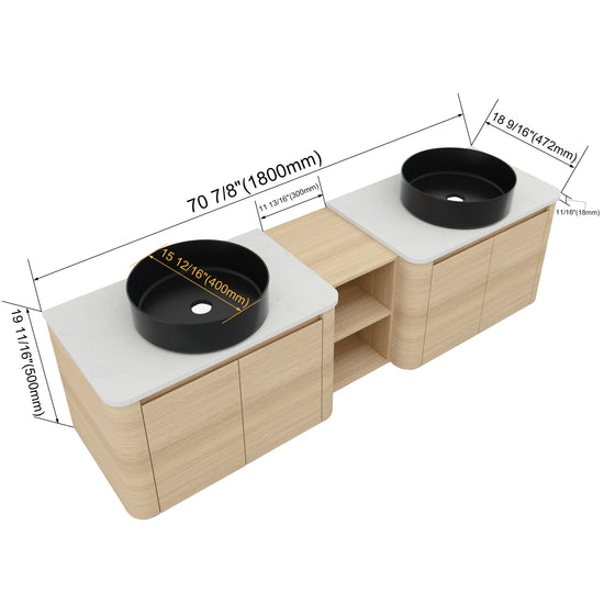 Curvo 30"/42"/54"/72" Floating Vanity (RTA)