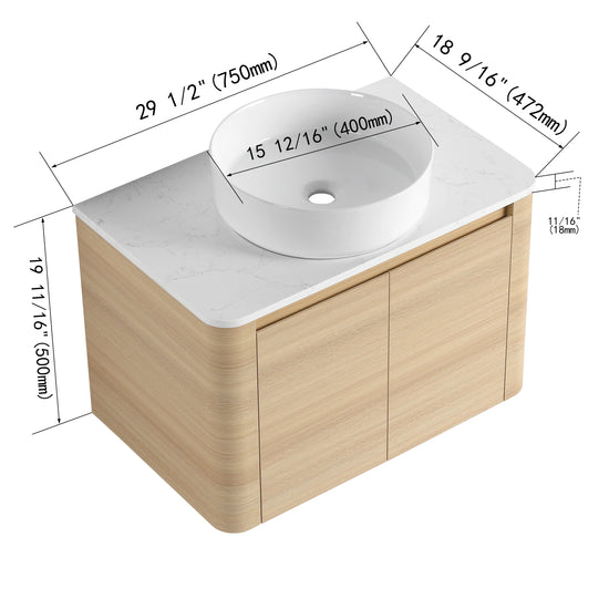 Curvo 30"/42"/54"/72" Floating Vanity (RTA)