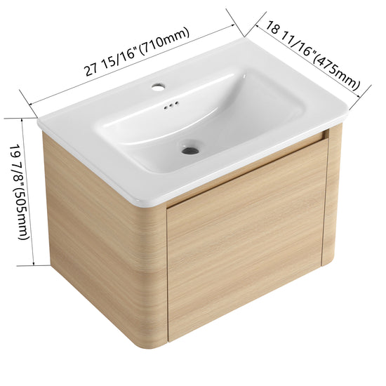 Curvo 24"/28"/36"/40"/60"/68" Floating Vanity (RTA)