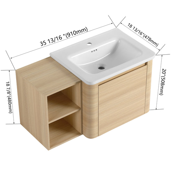 Curvo 24"/28"/36"/40"/60"/68" Floating Vanity (RTA)