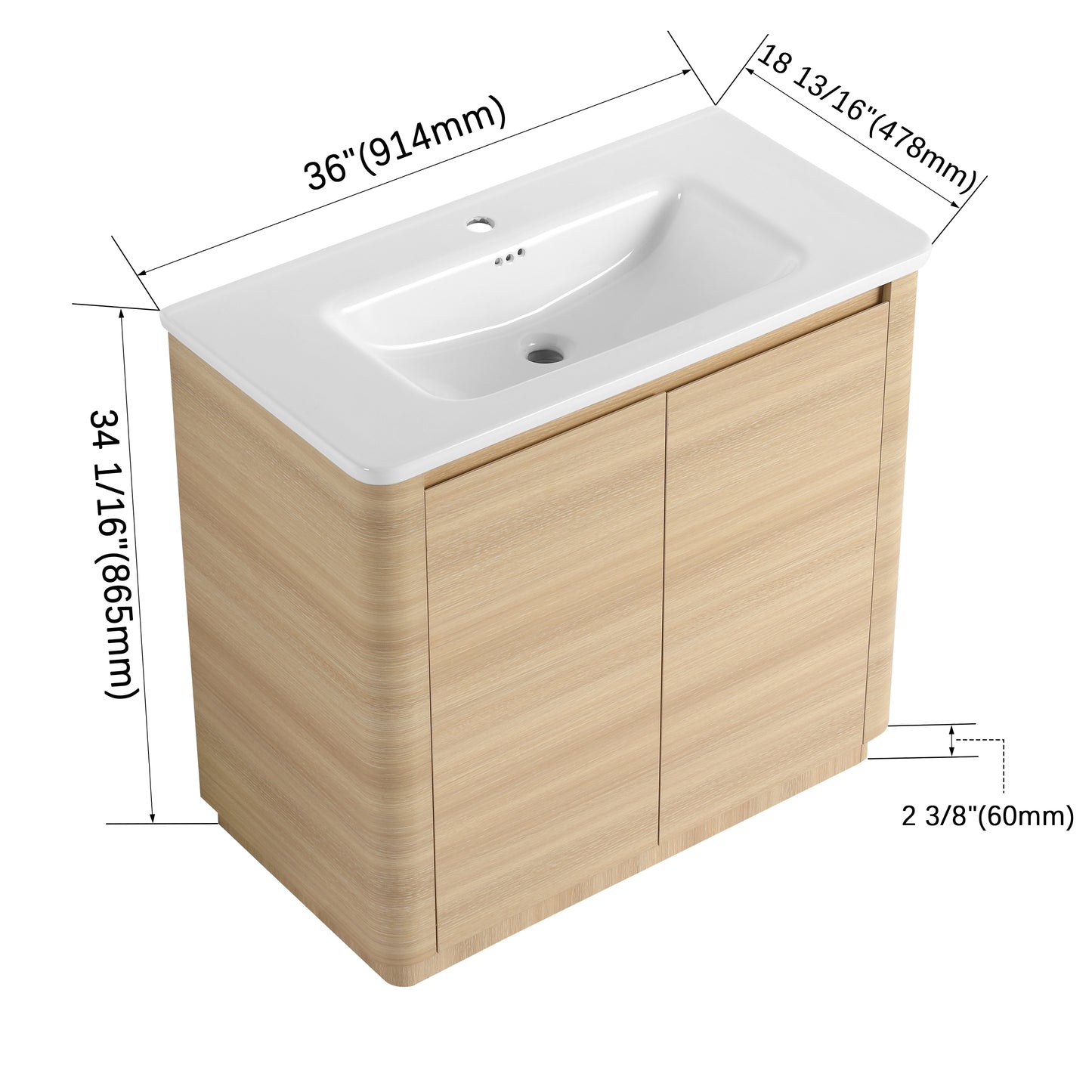Pebble 36" Freestanding Vanity (RTA)