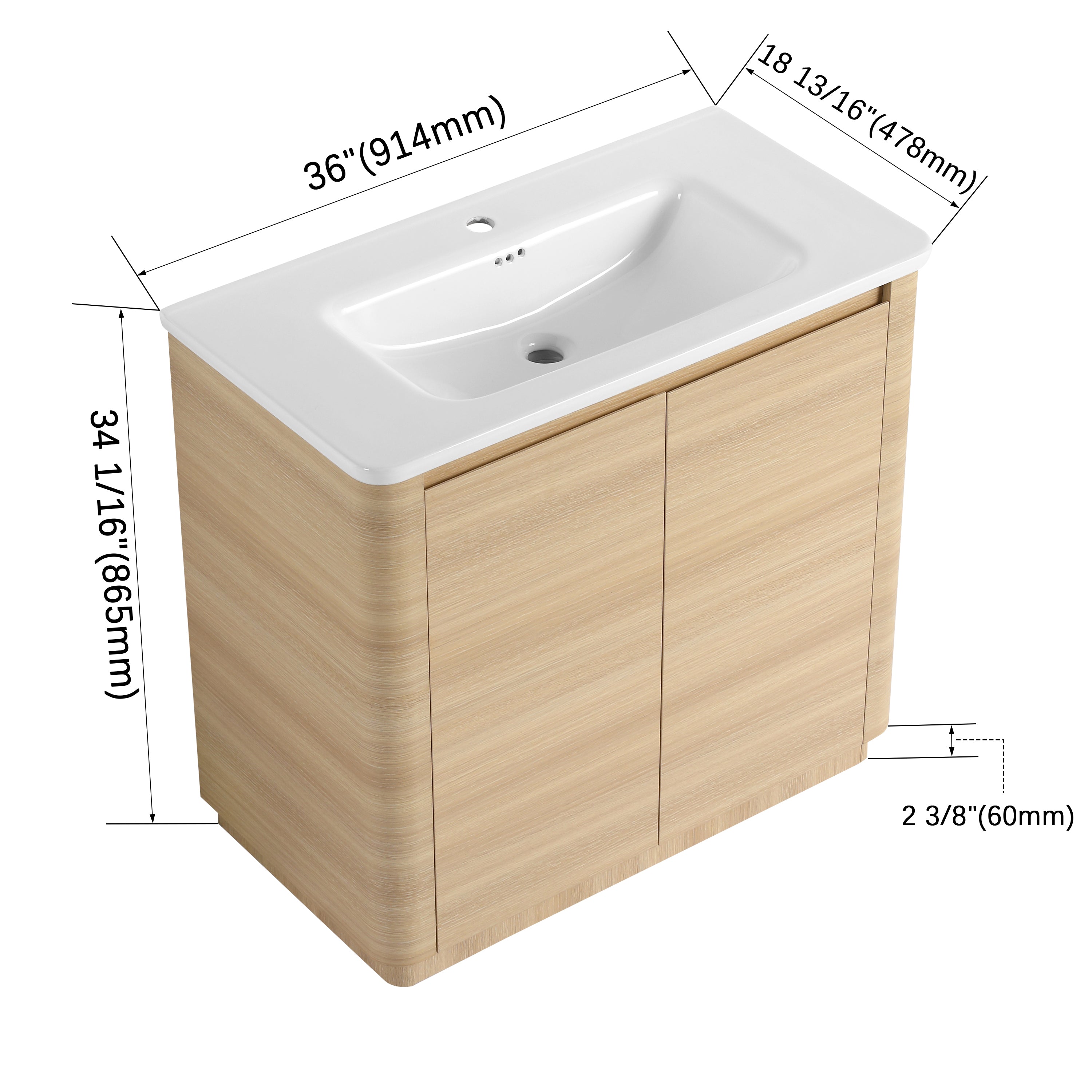 Pebble 36" Freestanding Vanity (RTA)