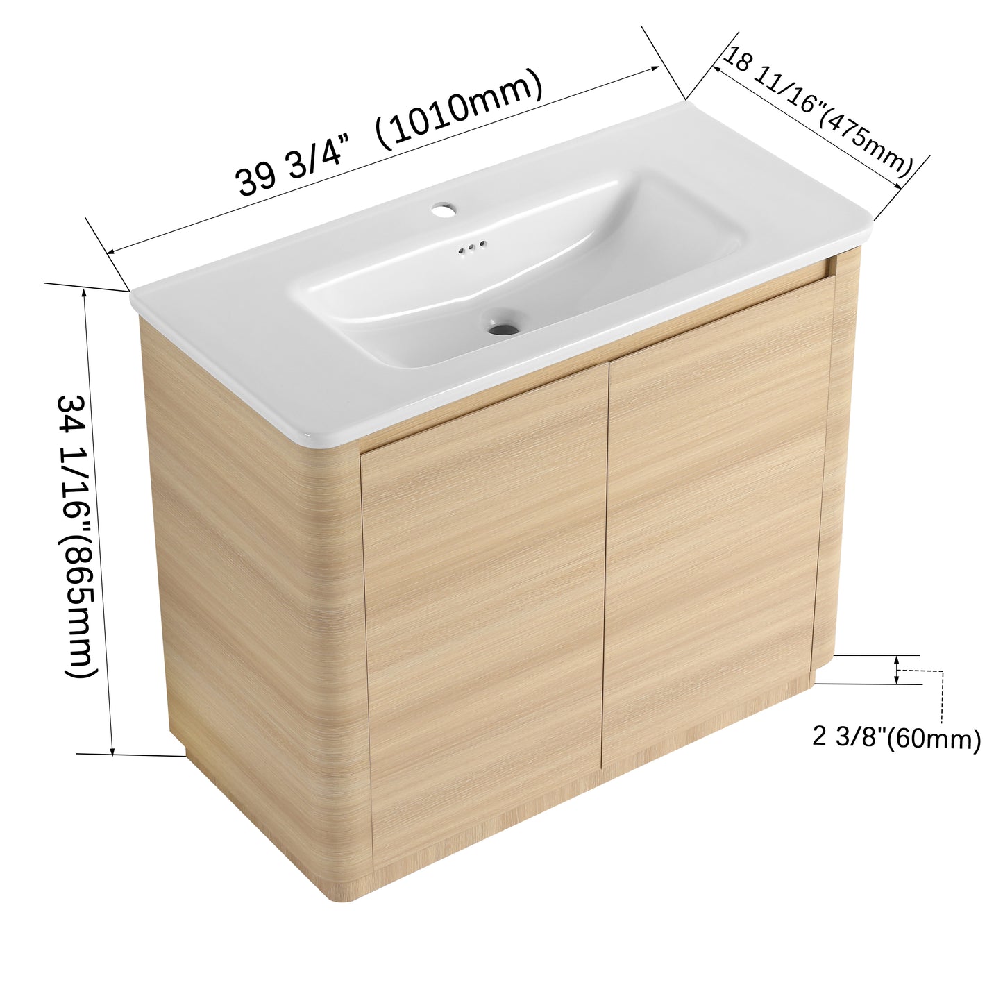 Pebble 40" Freestanding Vanity (RTA)