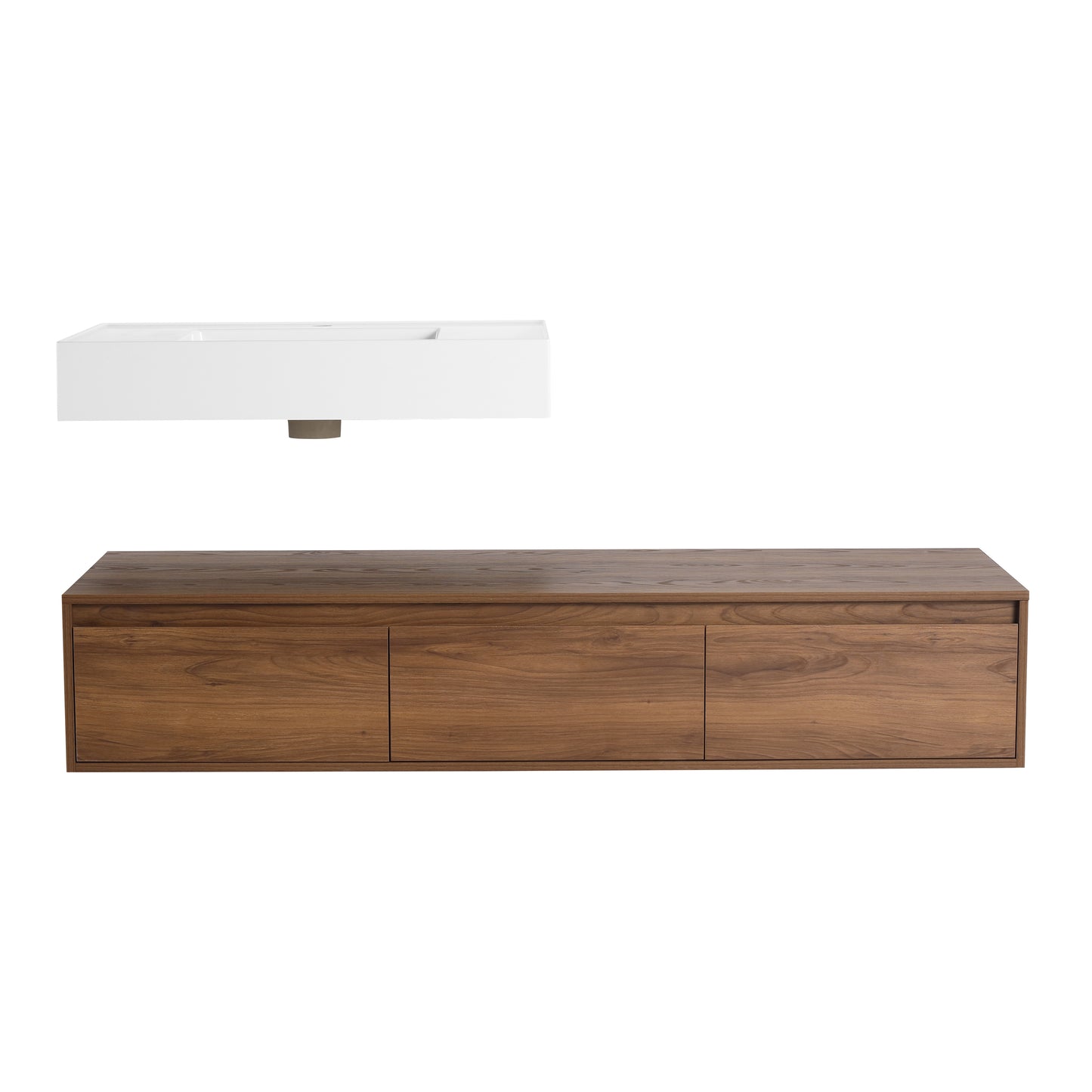 Suspend 60" Wall-Hung Vanity System — Mix & Match Basin & Side Cabinets, 7 Configurations (RTA)