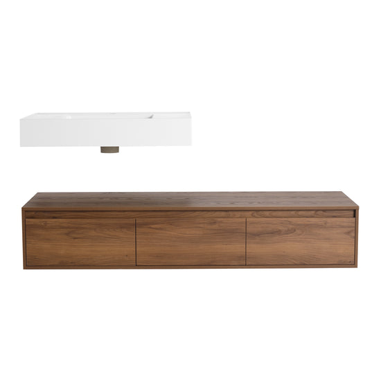 Suspend 60" Wall-Hung Vanity System — Mix & Match Basin & Side Cabinets, 7 Configurations (RTA)