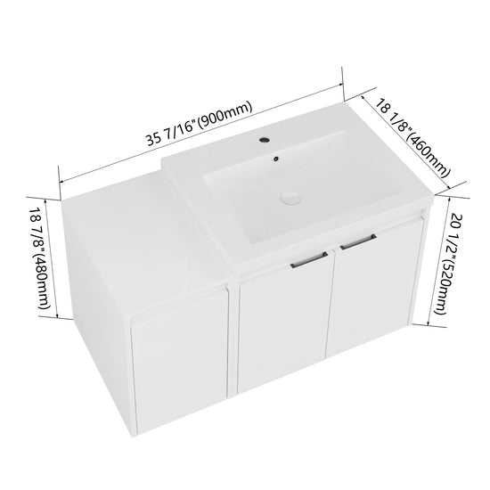 Cube 24" / 36" / 48" Floating Vanity (RTA)