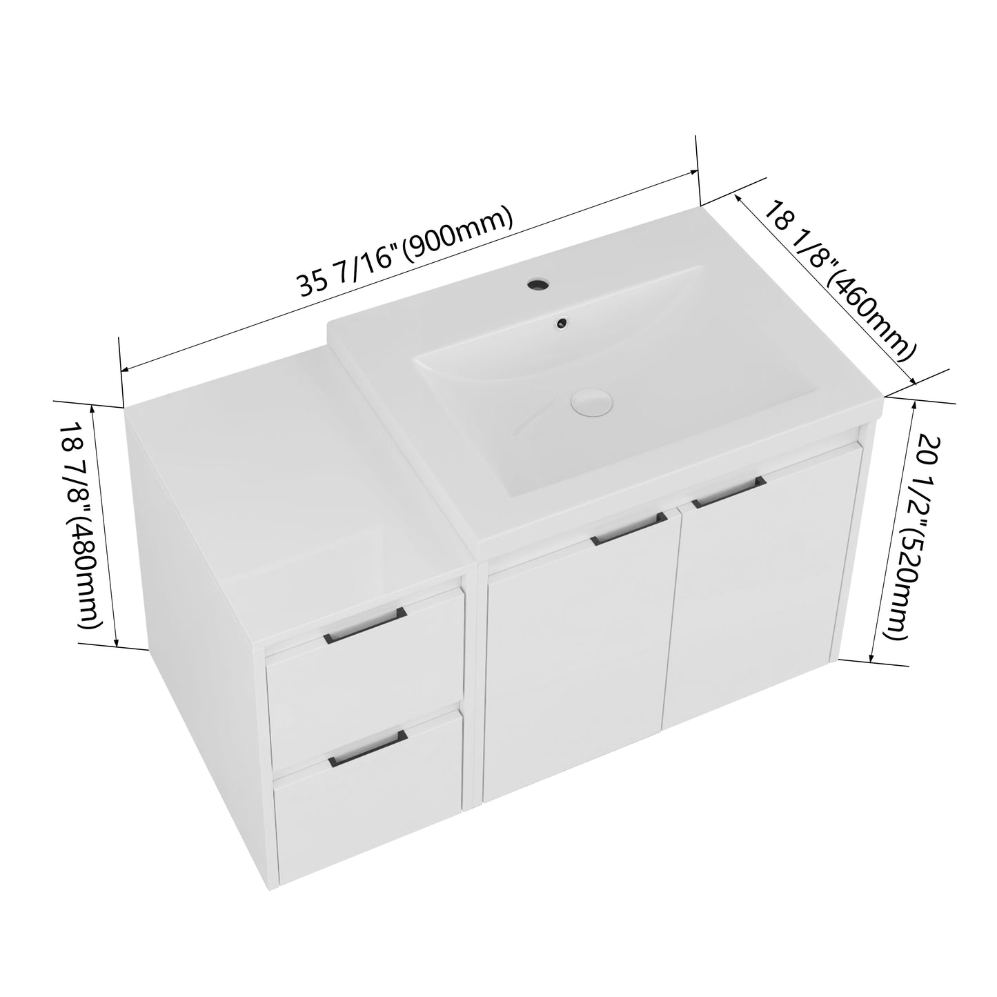 Cube 36" Floating Vanity (RTA)