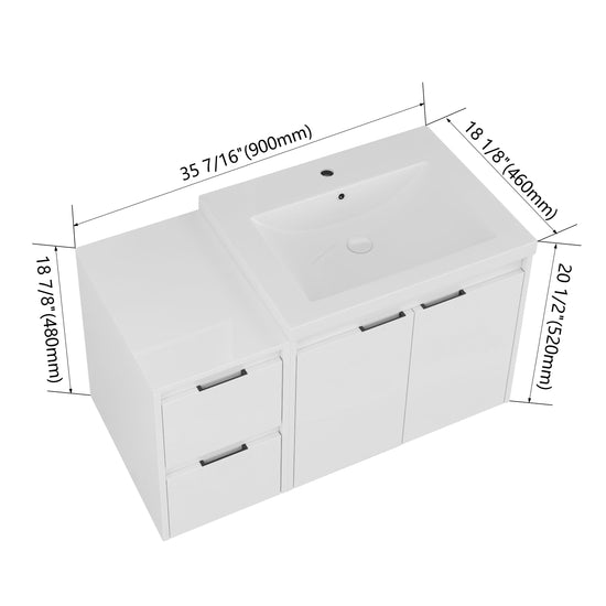 Cube 36" Floating Vanity (RTA)