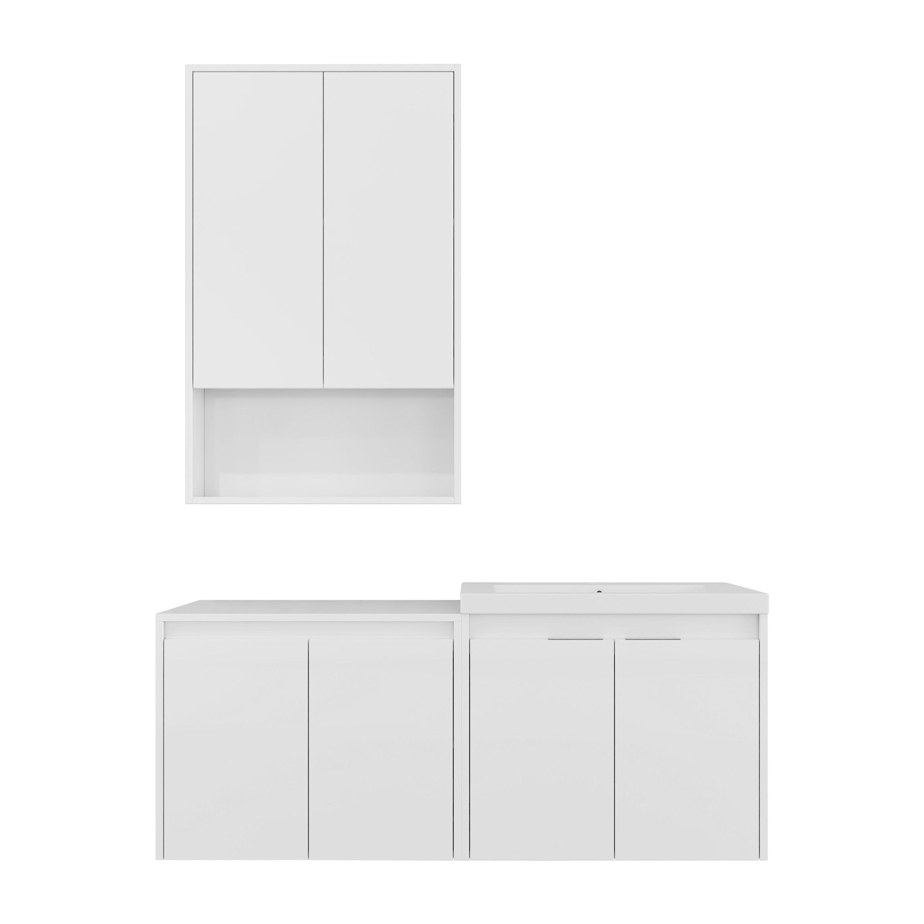 Cube 48" Floating Vanity with Wall Cabinet (RTA)