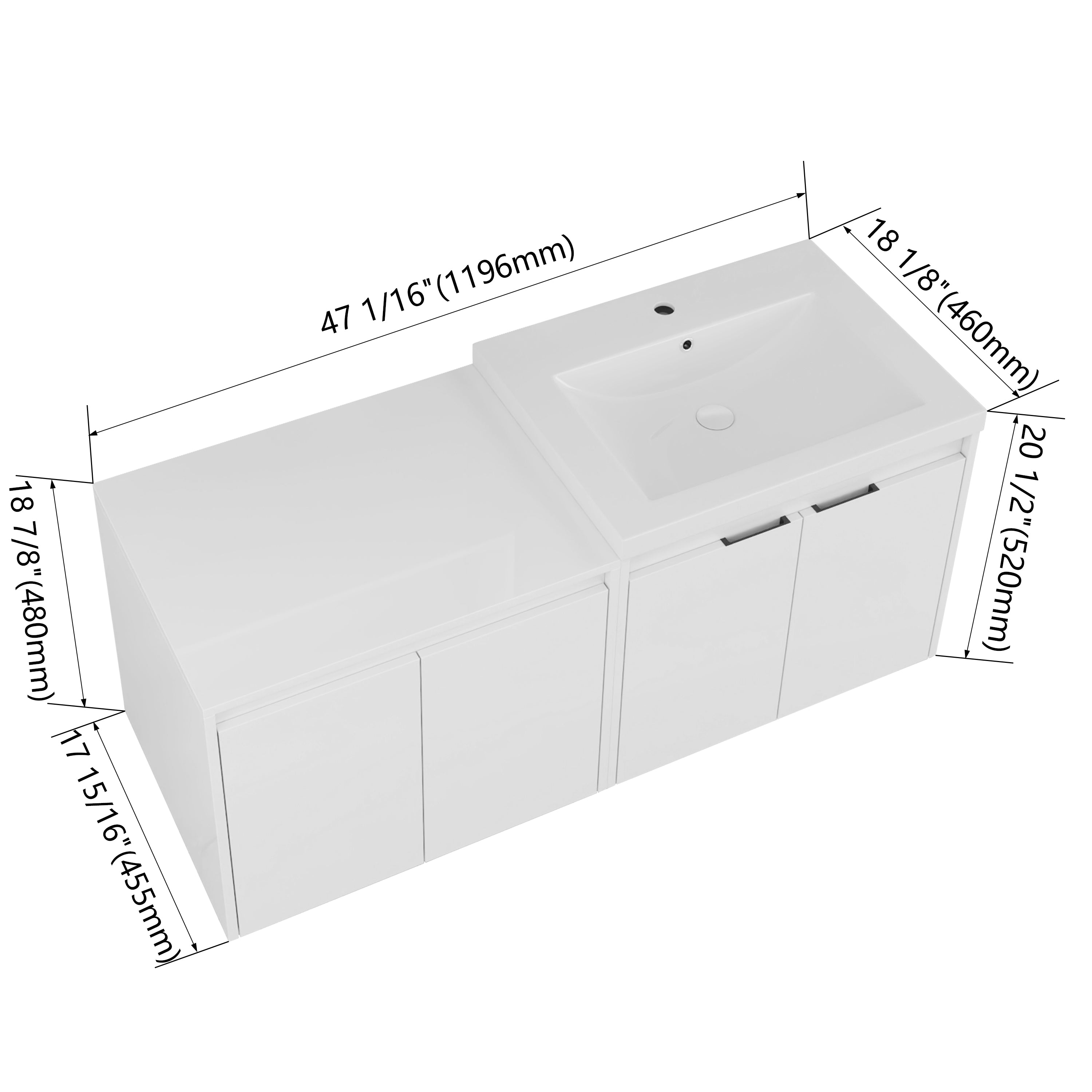 Cube 24" / 36" / 48" Floating Vanity (RTA)