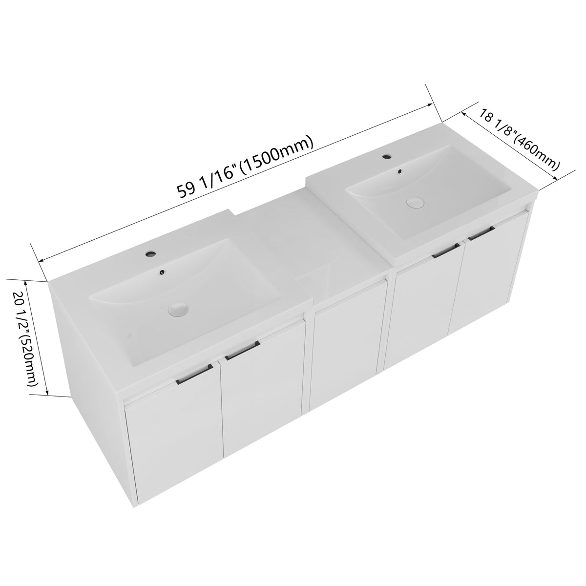 Cube 60" Floating Vanity (RTA)
