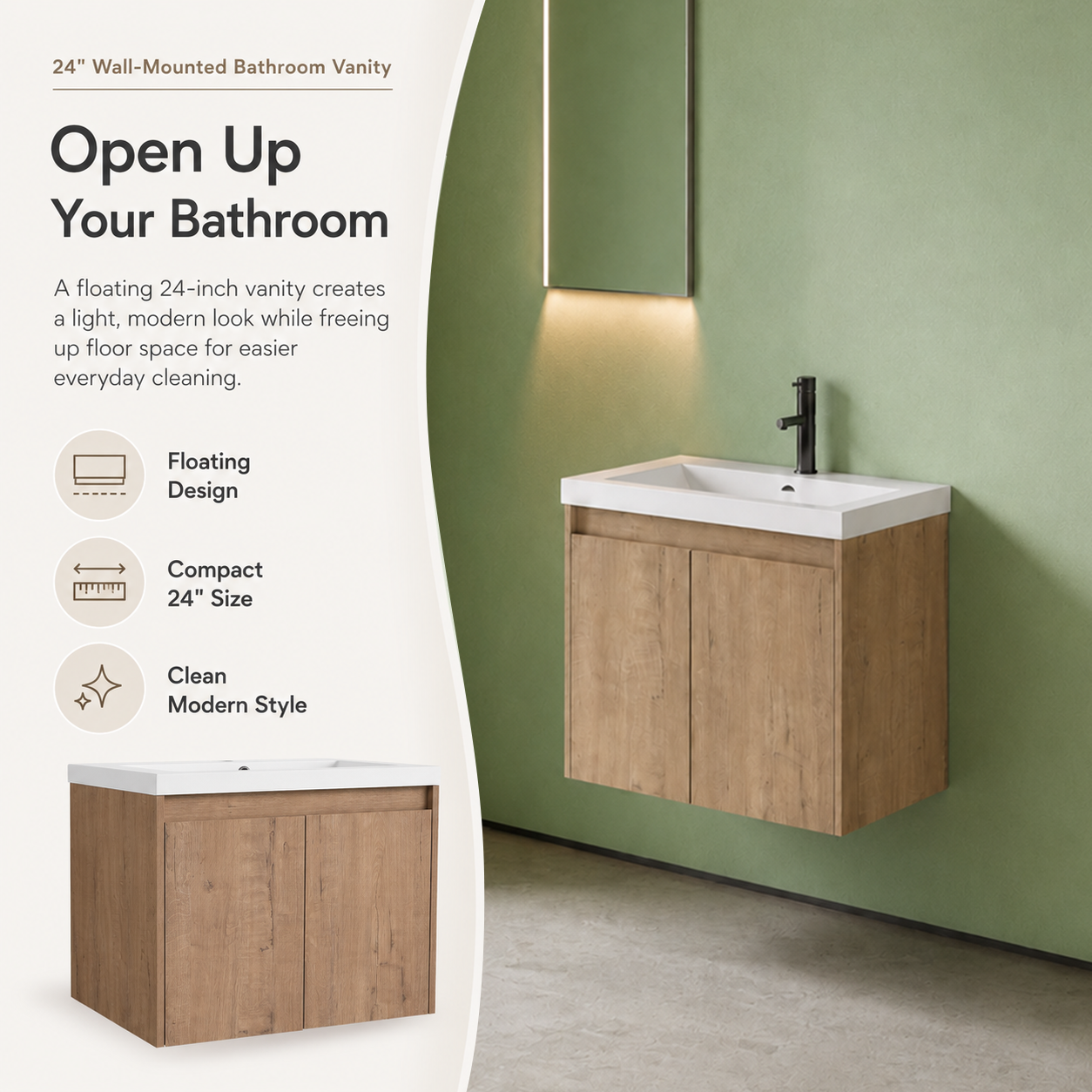Cube Bathroom Cabinet— Mix & Match Wall-Mounted Vanities, Side Cabinets & Top Cabinets (RTA)