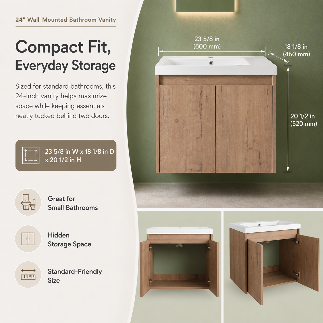 Cube Bathroom Cabinet— Mix & Match Wall-Mounted Vanities, Side Cabinets & Top Cabinets (RTA)