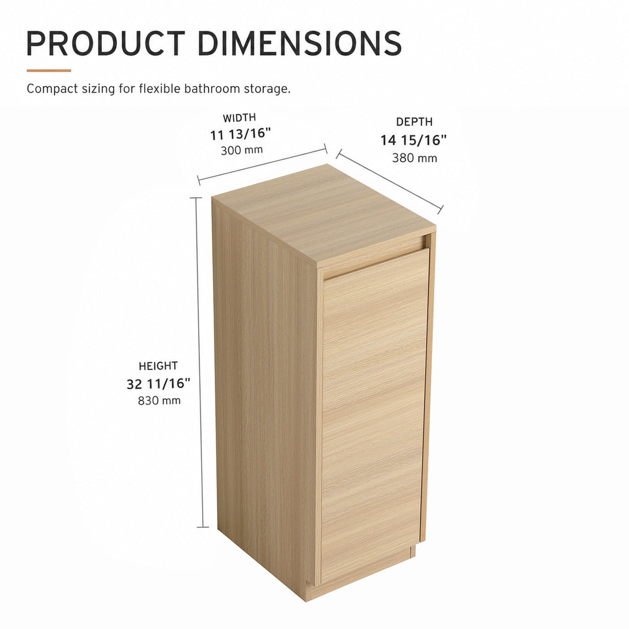 Pebble 12" Side Storage Cabinet (RTA)