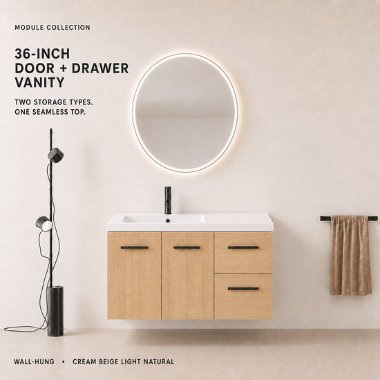 Module 36" Wall-Hung Vanity with Doors & Drawers (RTA)