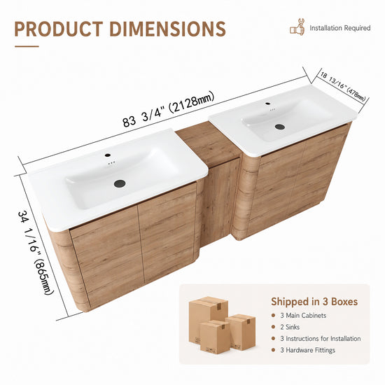 Pebble 84" Freestanding Vanity (RTA)