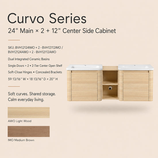 Curvo 24"/28"/36"/40"/60"/68" Floating Vanity (RTA)