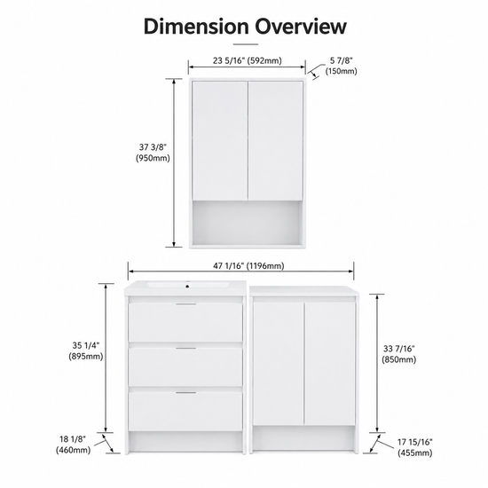 Cube 48" Freestanding Vanity Set (RTA)