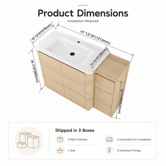 Pebble 48" Freestanding Vanity (RTA)