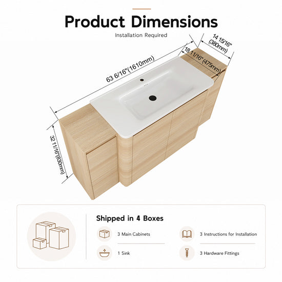Pebble 64" Freestanding Vanity (RTA)