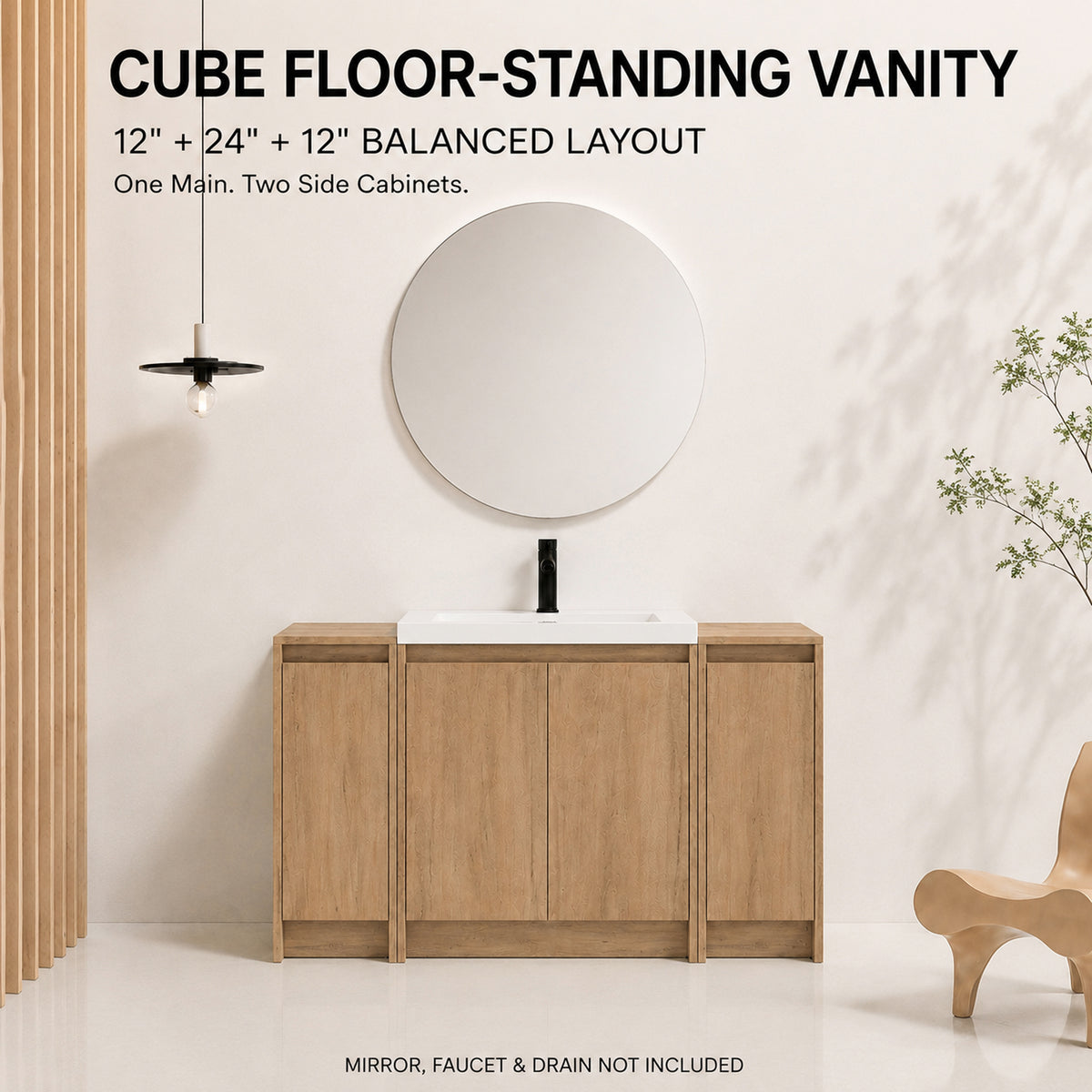 Cube 48" Freestanding Vanity with Resin Sink (RTA)