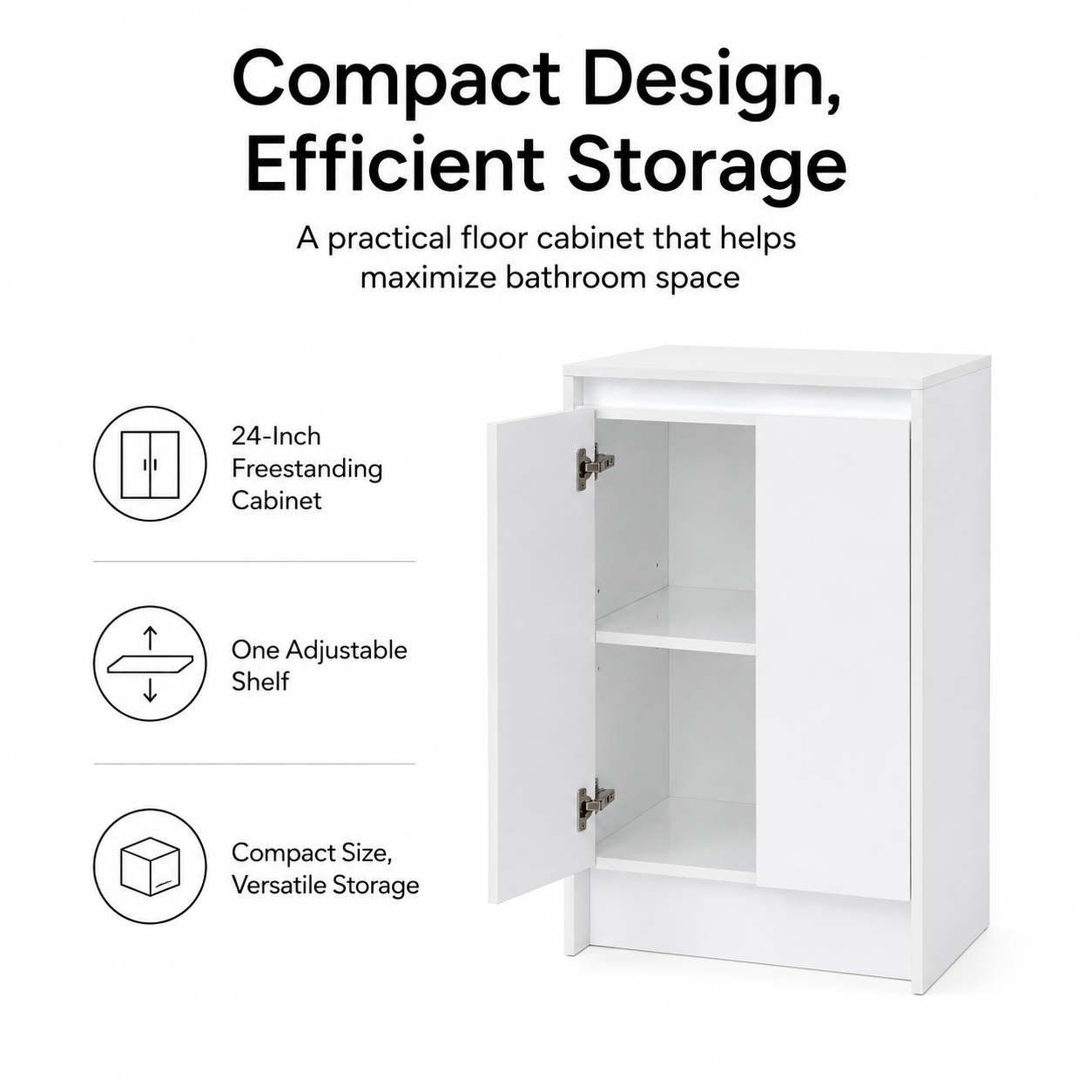 Cube 24" Freestanding Bathroom Storage Cabinet (RTA)