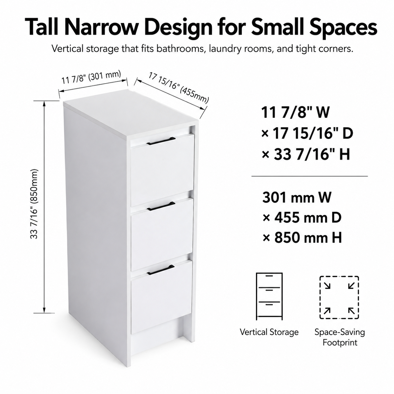 Cube 12" Freestanding Bathroom Storage Cabinet (RTA)