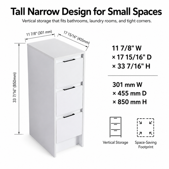 Cube 12" Freestanding Bathroom Storage Cabinet (RTA)