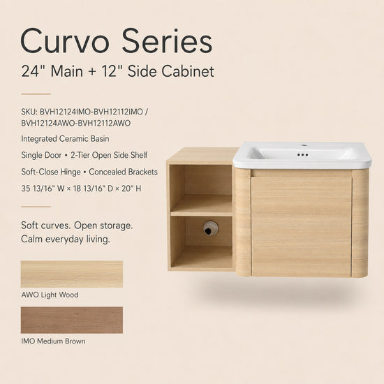 Curvo 24"/28"/36"/40"/60"/68" Floating Vanity (RTA)