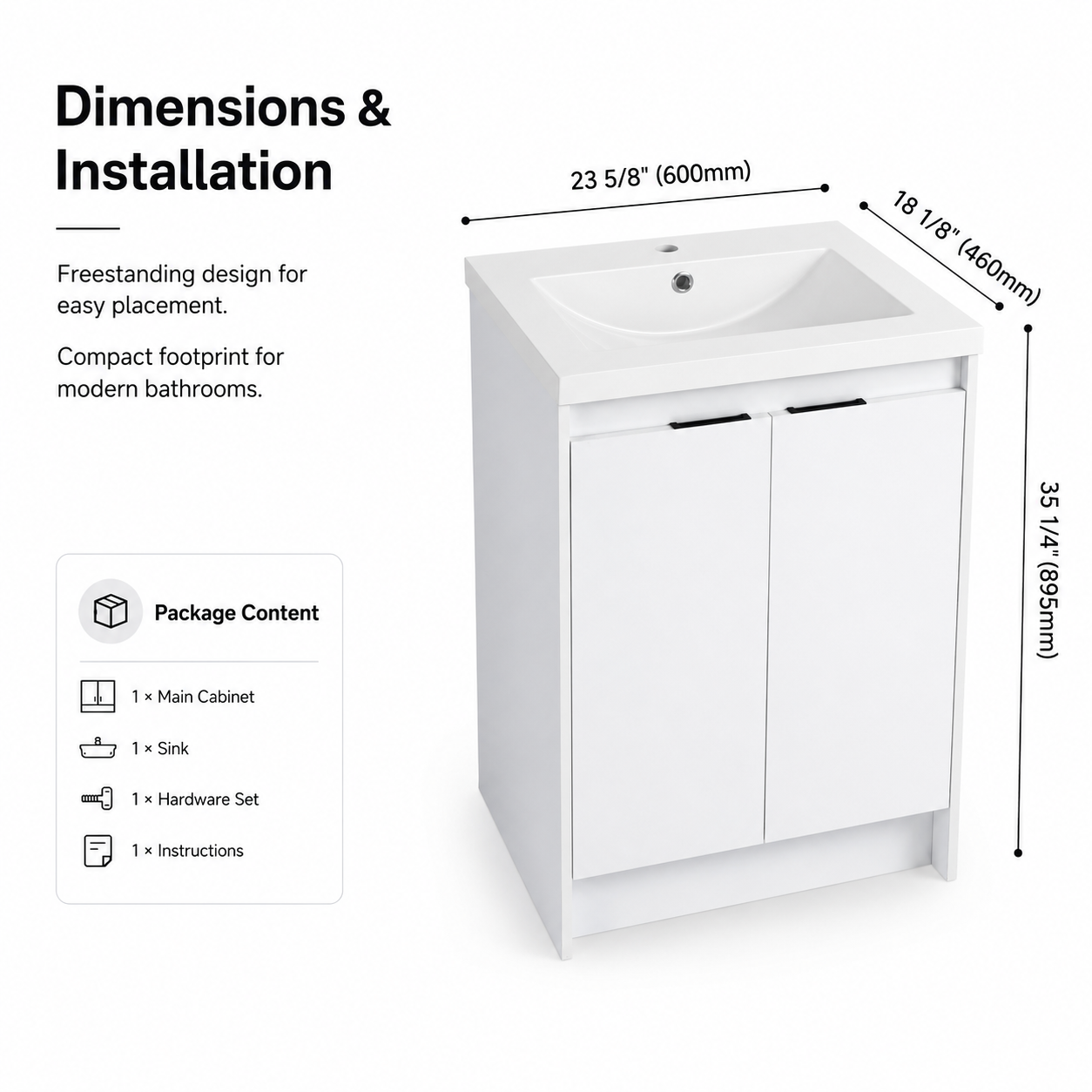 Cube 24" / 48" Freestanding Vanity (RTA)
