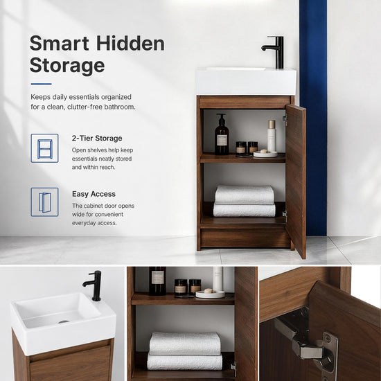 Narrow 18" Freestanding Vanity (Assembled)