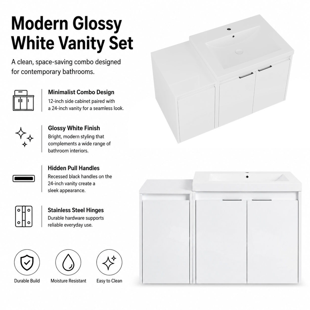 Cube 24" / 36" / 48" Floating Vanity (RTA)