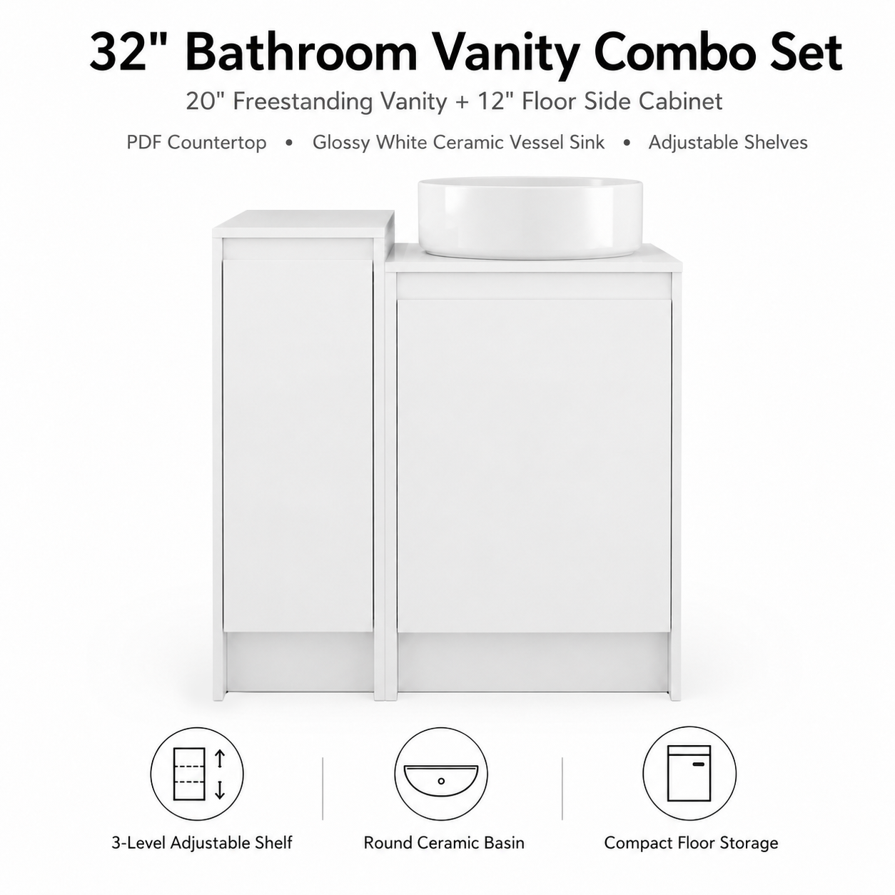 Cube 20"/32" Freestanding Vanity (RTA)