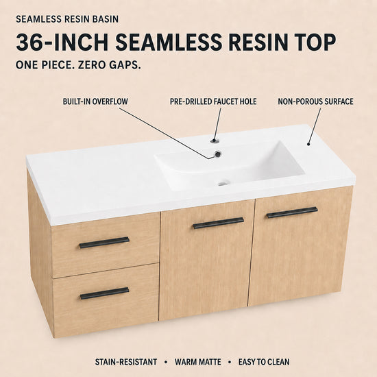 Module 36" Wall-Hung Vanity with Doors & Drawers (RTA)