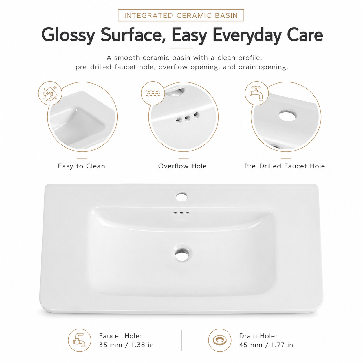 Pebble 36" Freestanding Vanity (RTA)