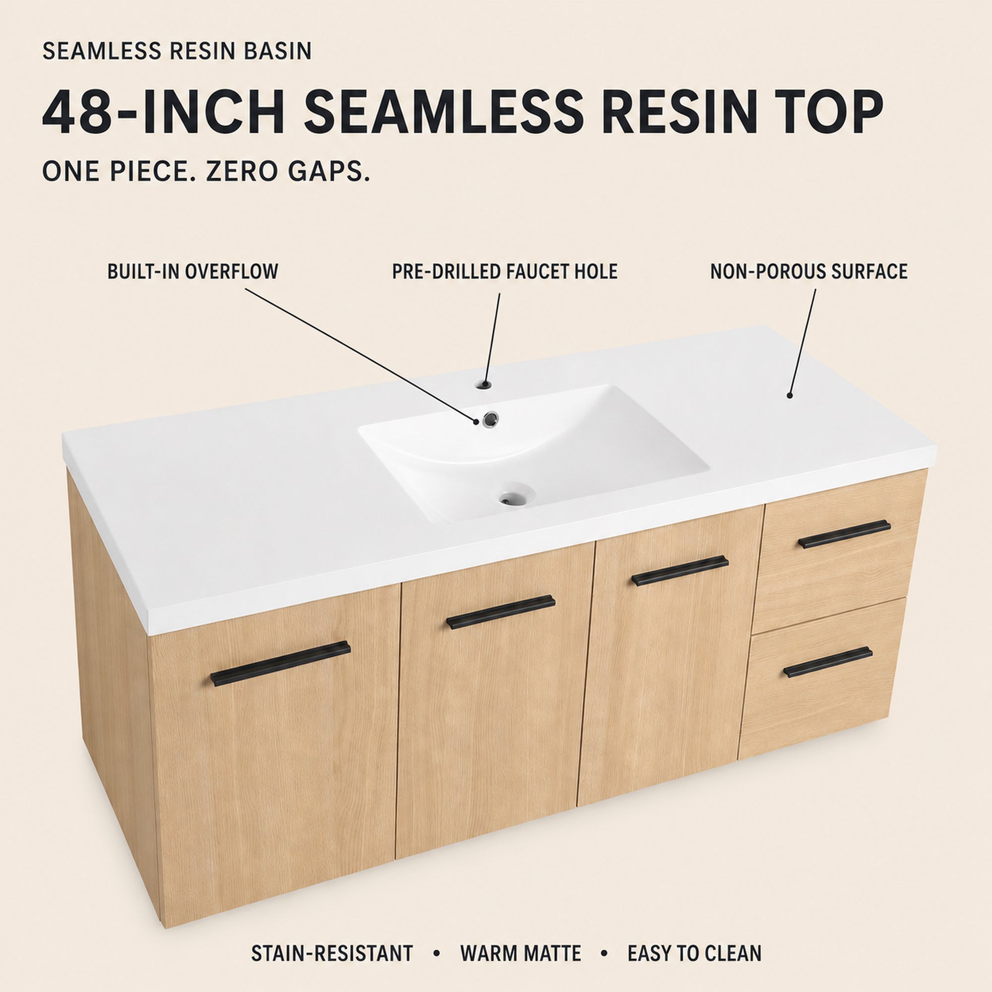 Module 48" Wall-Hung Vanity (RTA)