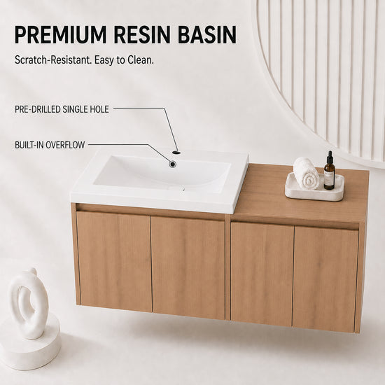 Cube 36"/48" Floating Vanity with Resin Sink (RTA)
