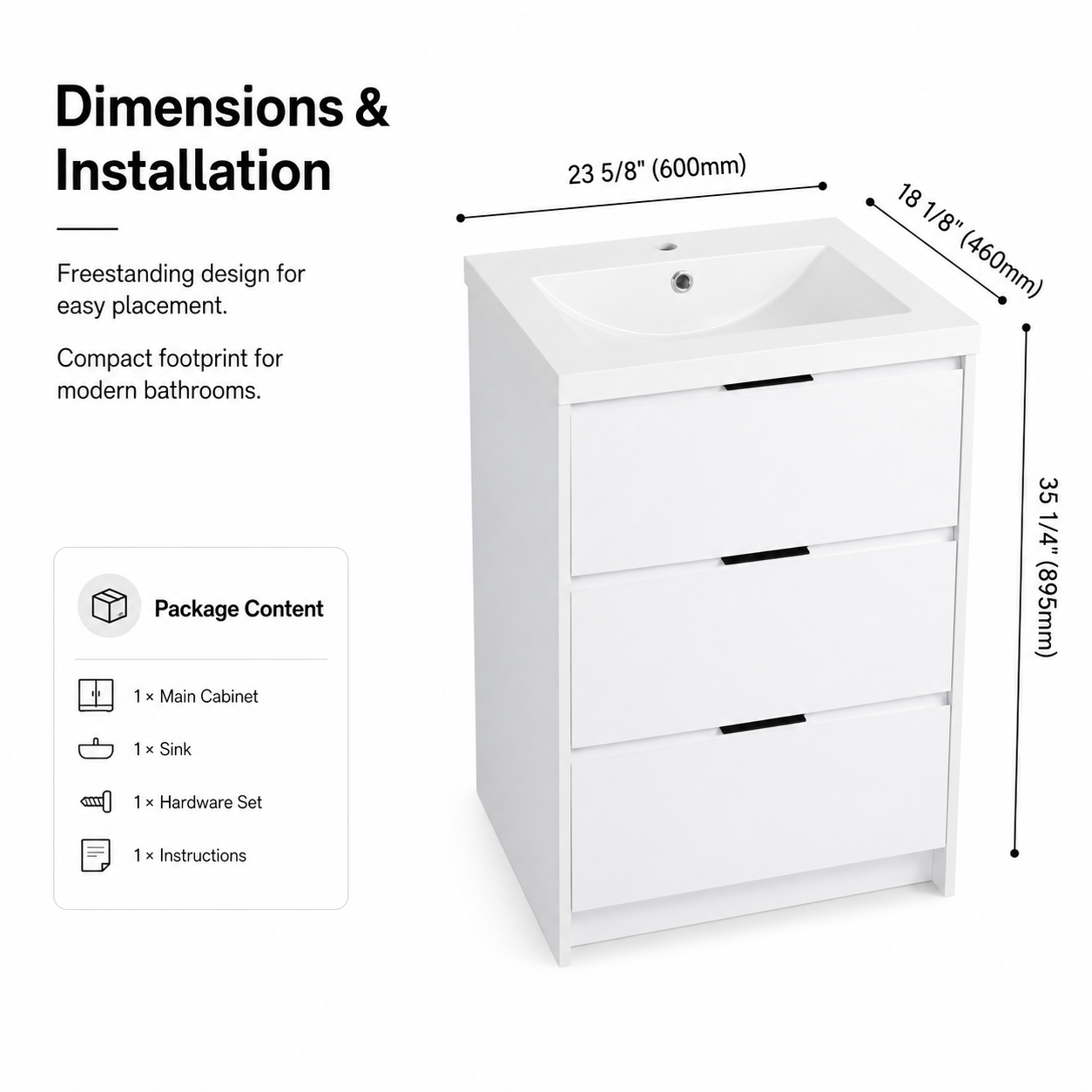 Cube 24" Freestanding Vanity (RTA)