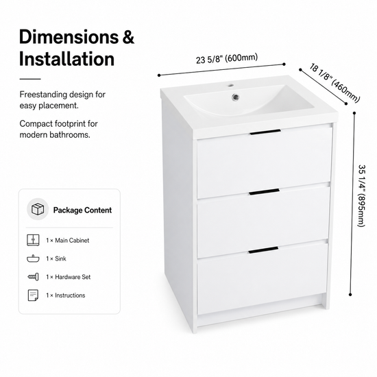 Cube 24" Freestanding Vanity (RTA)