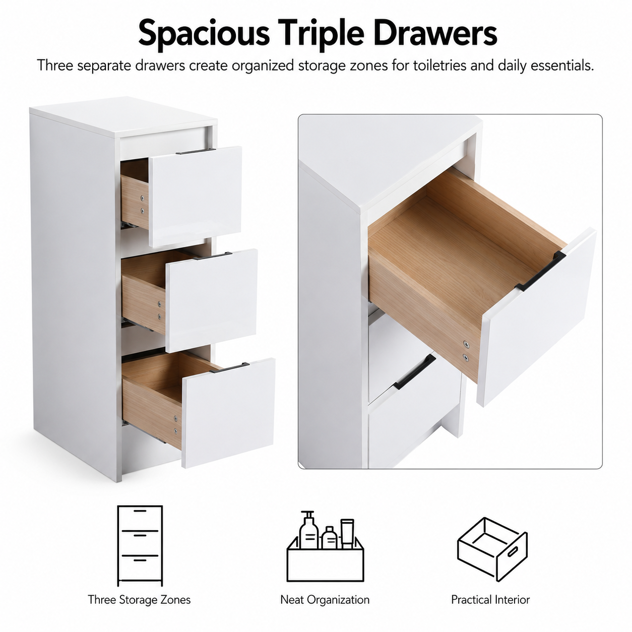 Cube 12" Freestanding Bathroom Storage Cabinet (RTA)