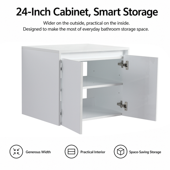 Cube 24" Bathroom Wall Cabinet (RTA)