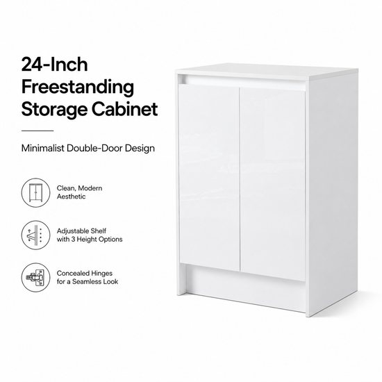 Cube 24" Freestanding Bathroom Storage Cabinet (RTA)