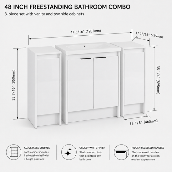Cube 24" / 48" Freestanding Vanity (RTA)