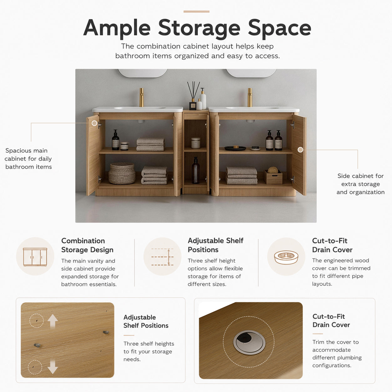 Pebble 84" Freestanding Vanity (RTA)
