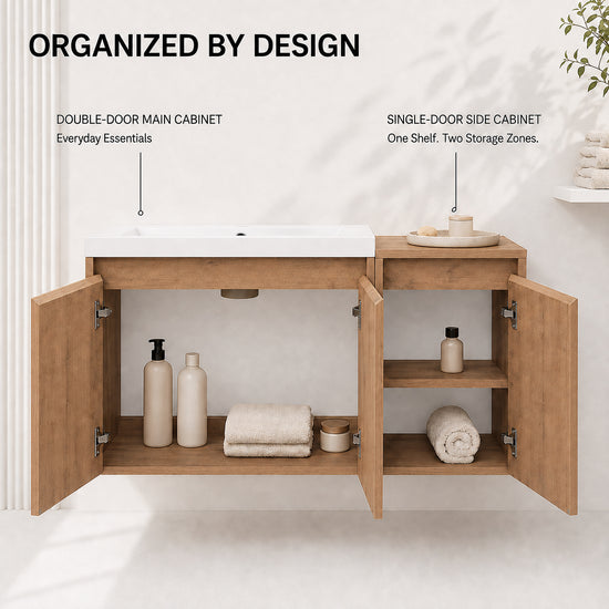 Cube 36"/48" Floating Vanity with Resin Sink (RTA)
