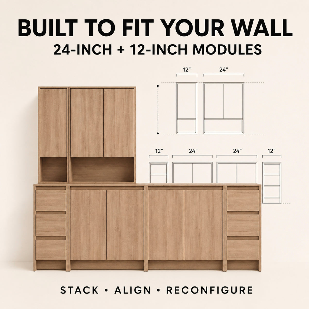 Cube 72" Entryway Storage Cabinets (RTA)