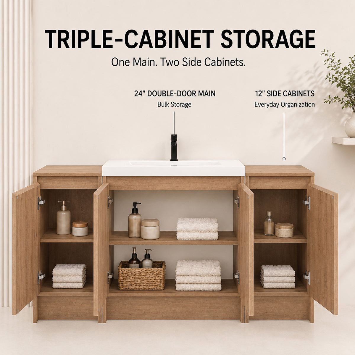 Cube 48" Freestanding Vanity with Resin Sink (RTA)