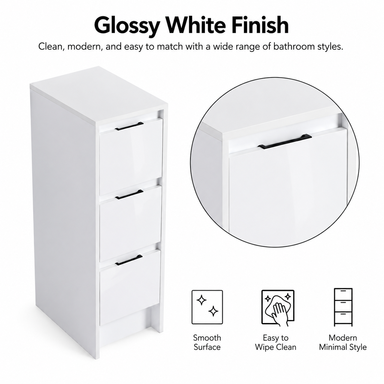 Cube 12" Freestanding Bathroom Storage Cabinet (RTA)